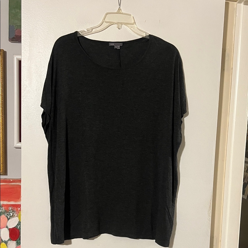 Vince gray oversize cap sleeve top